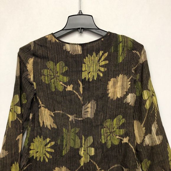 Sigrid Olsen Women Blouse Top Button Shirt Size Small Wool Silk Floral B243 -13 - Picture 12 of 14
